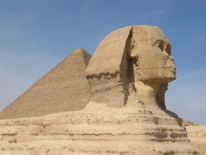 Great Sphinx and Pyramid of Giza in Egypt